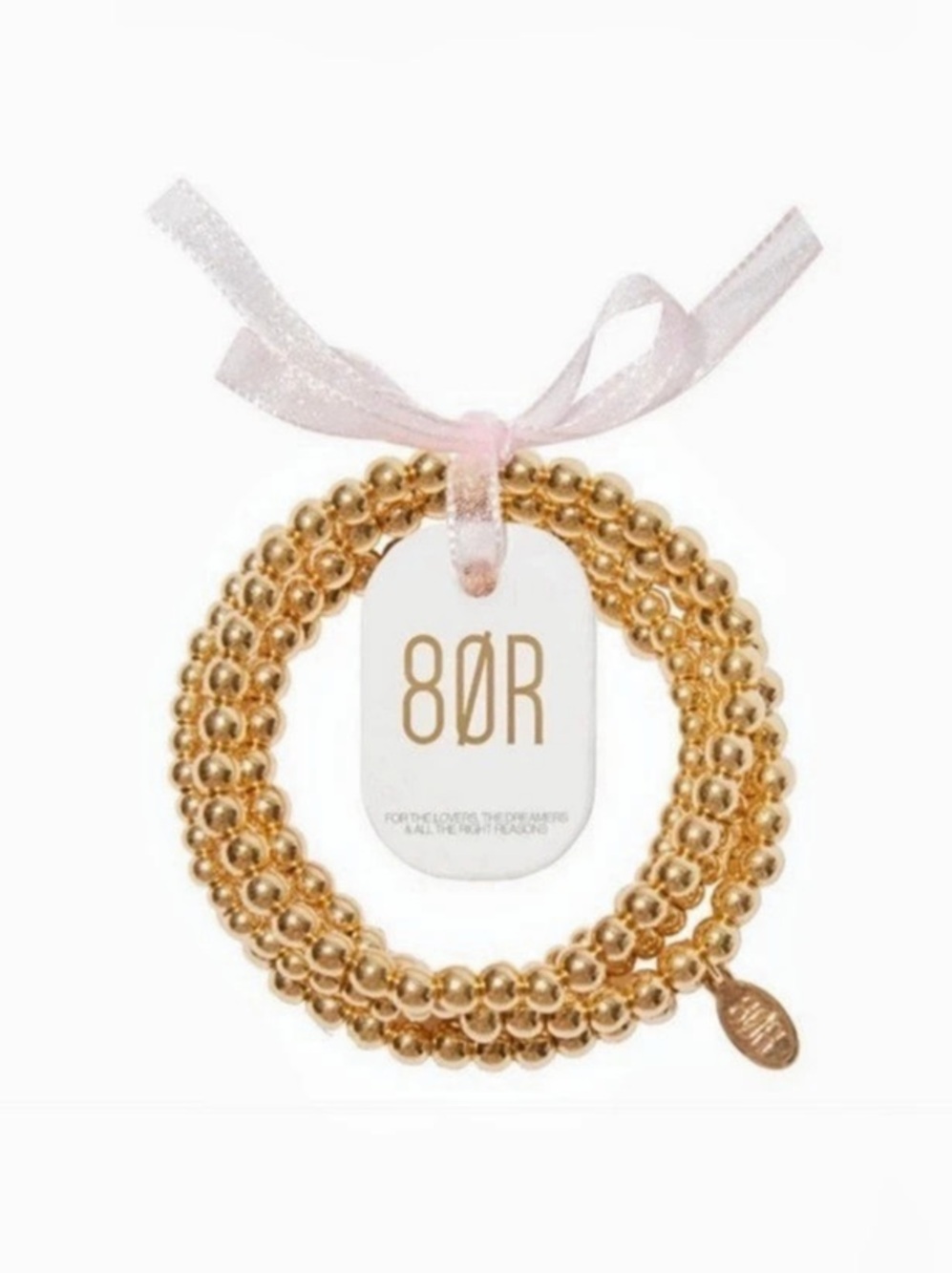 8 Other Reasons Stormy Stack Gold Beaded Bracelet Set